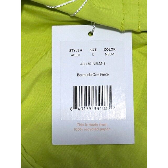 Andie Swim The Bermuda One Piece Swimsuit Underwired Lime Green Small NEW - Picture 6 of 9